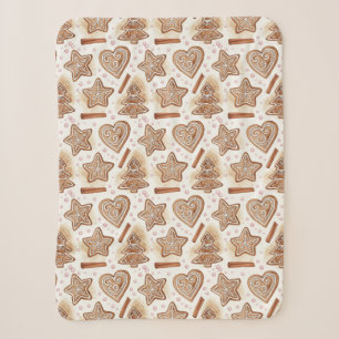 Gemütliches Lebkuchen-Keks nahtloses Muster Sherpadecke