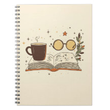 Gemütliches Lesecoffee-Ästhetik-Notizbuch