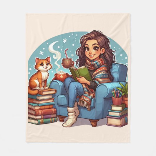 Gemütliches Lesedauer Fleecedecke (Vorderseite)