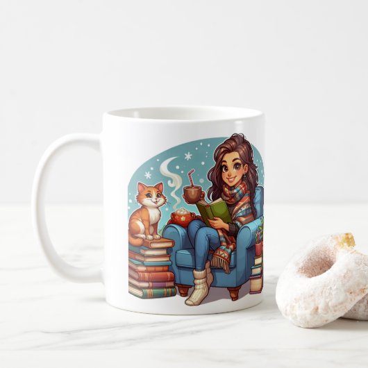 Gemütliches Lesedauer Kaffeetasse (Mit Donut)