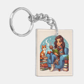 Gemütliches Lesedauer Schlüsselanhänger (Vorderseite links)