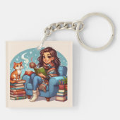 Gemütliches Lesedauer Schlüsselanhänger (Rückseite)