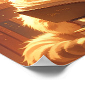Gemütliches Lesekatzen-Poster Poster (Ecke)