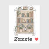 Gemütliches Leseregal Aufkleber (Blatt)