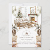 Gemütliches Lieblingsessen Weihnachts-Party Einladung (Vorderseite)