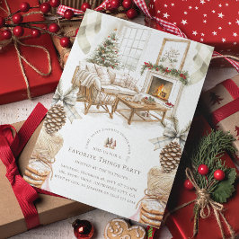 Gemütliches Lieblingsessen Weihnachts-Party Einladung