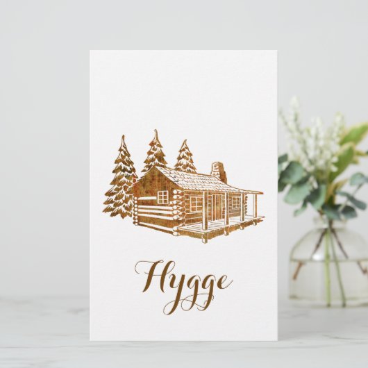 Gemütliches Log-Kabine - Hyge oder Ihr eigener Tex Briefpapier (Stehend Vorderseite)