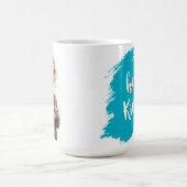 Gemütliches Mädchen im Kaffeebohnenpullover Mug Kaffeetasse (Mittel)