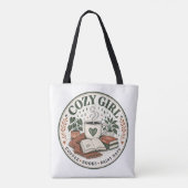 Gemütliches Mädchen Kaffee Bücher Regentage Vintag Tasche (Rückseite)