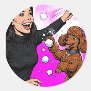 Gemütliches Mädchen oder Poodle Aufkleber – Beste