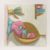 Gemütliches Mermaid Reading mit Cat Mermaid Illust Puzzle (Horizontal)