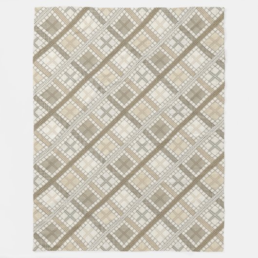 Gemütliches, modernes, neutrales geometrisches Elf Fleecedecke (Vorderseite)