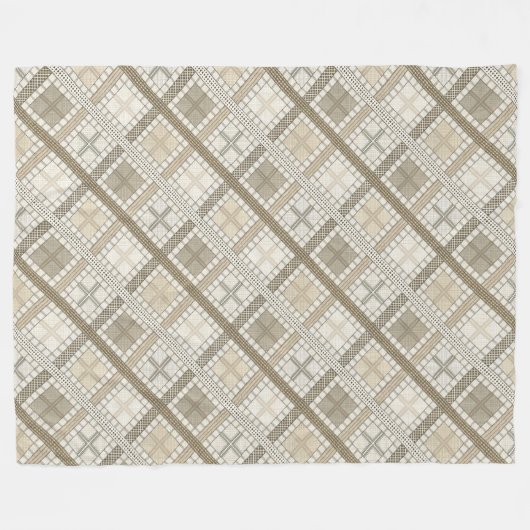 Gemütliches, modernes, neutrales geometrisches Elf Fleecedecke (Vorderseite (Horizontal))