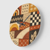 Gemütliches Modernes Patchwork Große Wanduhr (Winkel)