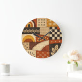 Gemütliches Modernes Patchwork Große Wanduhr (Zuhause)