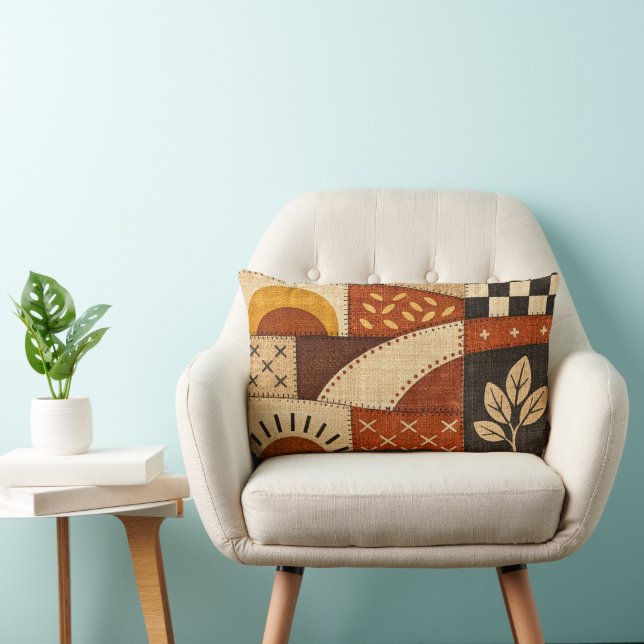 Gemütliches Modernes Patchwork Lendenkissen (Stuhl )