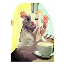 Gemütliches Morning Mouse Poster - Süße Tier Art