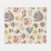 Gemütliches Muster für Herbstelemente Fleecedecke (Vorderseite (Horizontal))