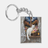 Gemütliches Nachtfenster Schlüsselanhänger (Vorderseite links)