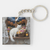 Gemütliches Nachtfenster Schlüsselanhänger (Rückseite)