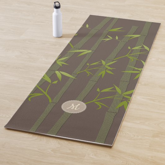 Gemütliches Natural Zen Bamboo Earthy Custom Monog Yogamatte (Beispiel)