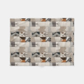 Gemütliches, neutrales Patchwork-Muster Fleecedecke (Vorderseite (Horizontal))
