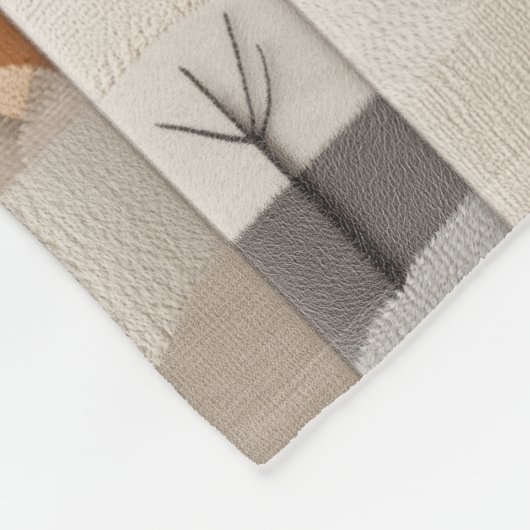 Gemütliches, neutrales Patchwork-Muster Fleecedecke (Ecke)