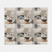 Gemütliches, neutrales Patchwork-Muster Fleecedecke (Vorderseite (Horizontal))