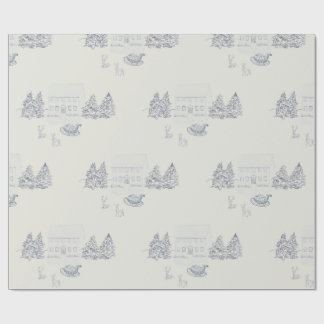 Gemütliches New England Weihnachtsheim Geschenkpapier