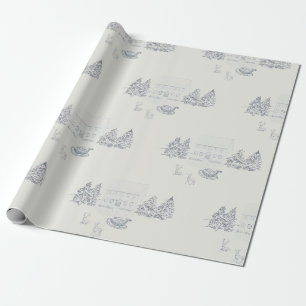 Gemütliches New England Weihnachtsheim Geschenkpapier