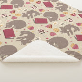 Gemütliches Niedliches Cat Lovers Collage Muster Sherpadecke (3/4)