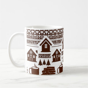 Gemütliches nordisches Strickmuster-Dorf & Tasse K