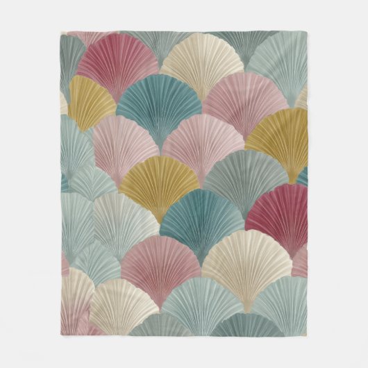 Gemütliches Pastel japanisches Fan Fleece Blanket (Vorderseite)