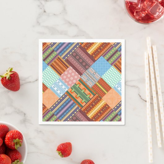 Gemütliches Patchwork-Muster Serviette (Beispiel)