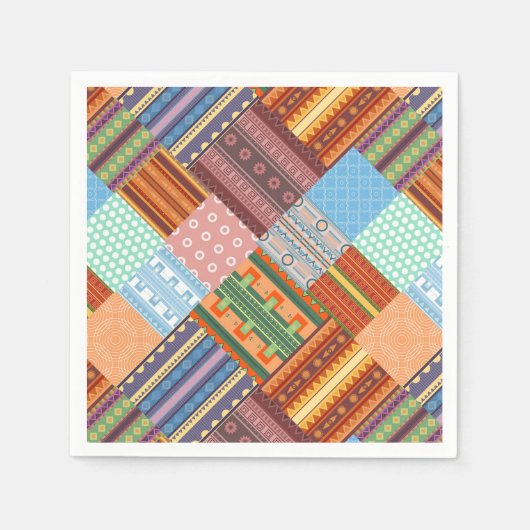 Gemütliches Patchwork-Muster Serviette (Vorderseite)
