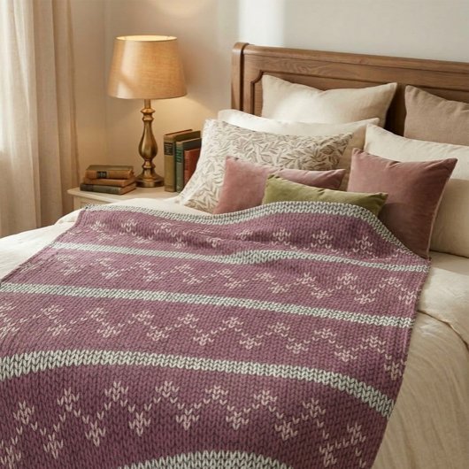 Gemütliches Pattern-Knöchelblanket in Burgund Fleecedecke