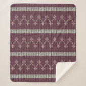 Gemütliches Pattern-Knöchelblanket in Burgund Sherpadecke (Vorderseite)