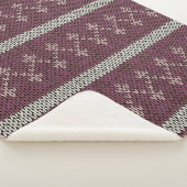 Gemütliches Pattern-Knöchelblanket in Burgund Sherpadecke (3/4)