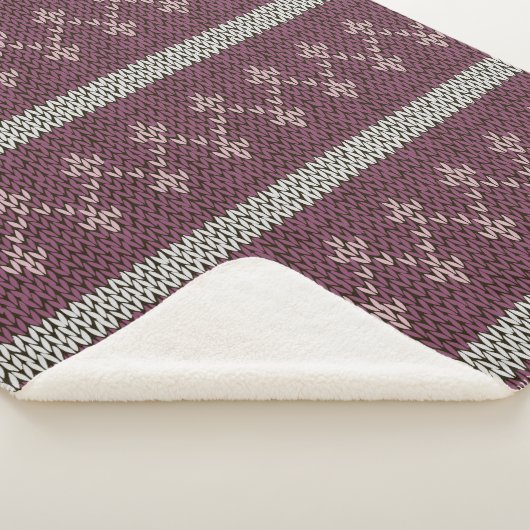 Gemütliches Pattern-Knöchelblanket in Burgund Sherpadecke (3/4)