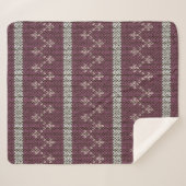 Gemütliches Pattern-Knöchelblanket in Burgund Sherpadecke (Vorderseite (Horizontal))