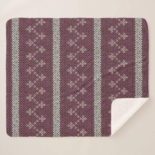 Gemütliches Pattern-Knöchelblanket in Burgund Sherpadecke (Vorderseite (Horizontal))