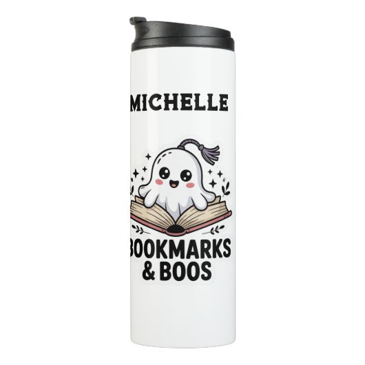 Gemütliches Personalisiert Ghost-Lesezeichen Thermosbecher (Nach rechts gedreht)