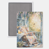 Gemütliches Porch mit Quilt und Limonade-Charme Magnet (Vorderseite/Rückseite)
