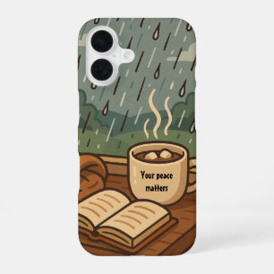 Gemütliches Rainy-Fenster "Ihre Friedensangelegenh iPhone 16 Hülle