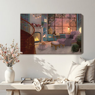 Gemütliches Reading Sunset Room Wall Leinwand