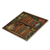 Gemütliches Retro-Bücherregal Botanik-Kaffee-Tee-L Fliese (Seite)