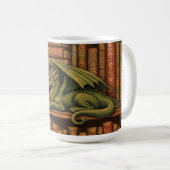 Gemütliches Retro-Bücherregal-Drache Kaffee Tee Li Kaffeetasse (VorderseiteRechts)