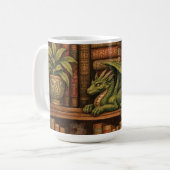 Gemütliches Retro-Bücherregal-Drache Kaffee Tee Li Kaffeetasse (Vorderseite Links)