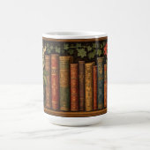 Gemütliches Retro-Bücherregal Kaffeetasse (Mittel)
