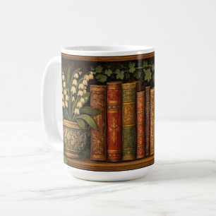 Gemütliches Retro-Bücherregal Kaffeetasse